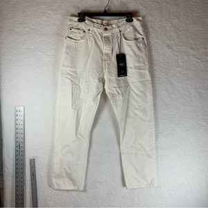 Levi's 501 Original‎ Button Fly Cropped Jeans High Rise Straight White NWT 5740